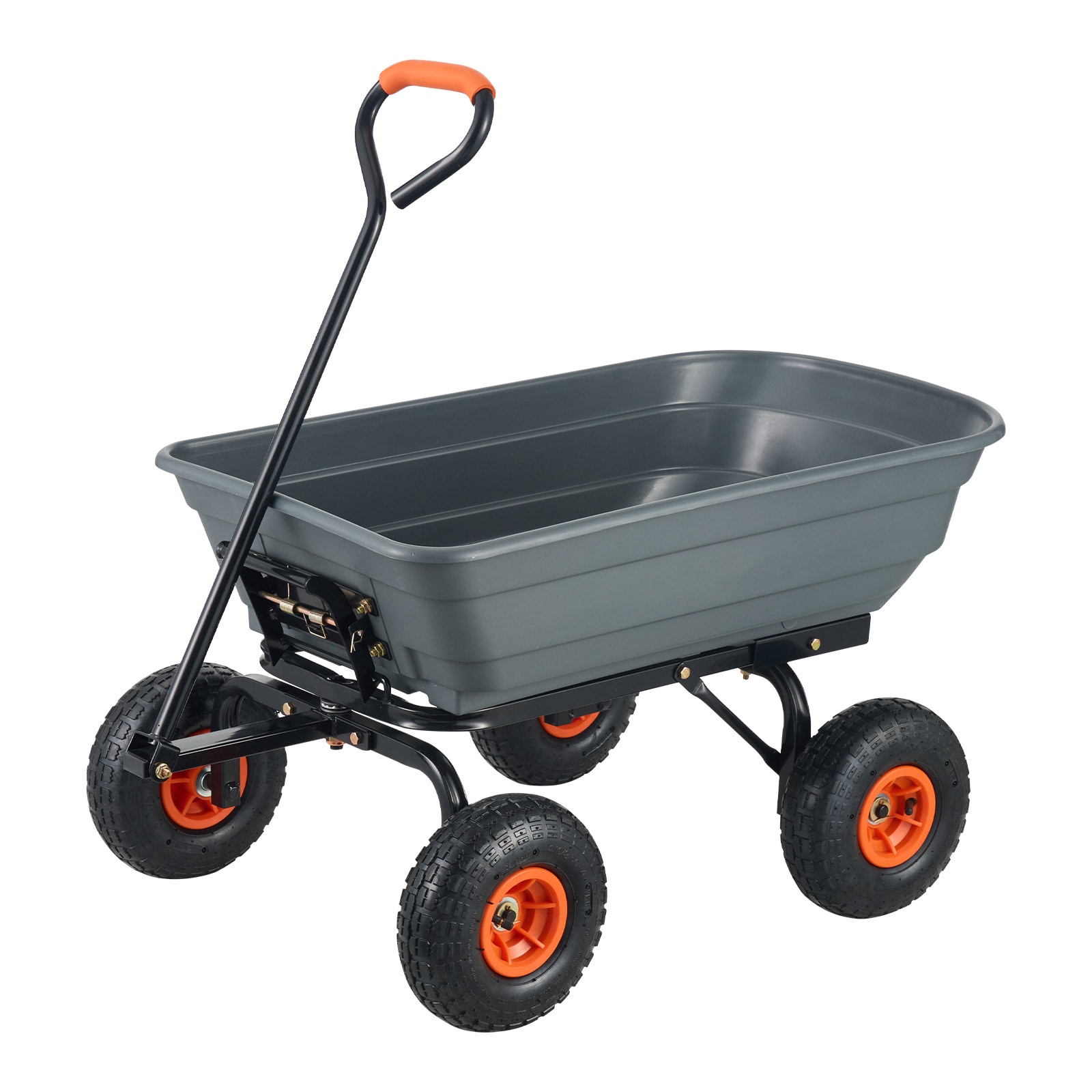 Poly Garden Dump Cart With Convertible Handle And Steel Frame_voghion.com